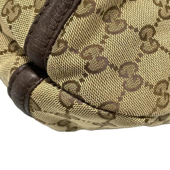 Auth GUCCI Techno Horsebit / GG pattern 240261 Beige Brown Dark Brown Jacquard - Picture 3 of 16